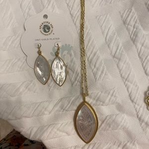 Mother of Pearl earrings and necklace